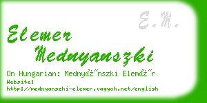 elemer mednyanszki business card